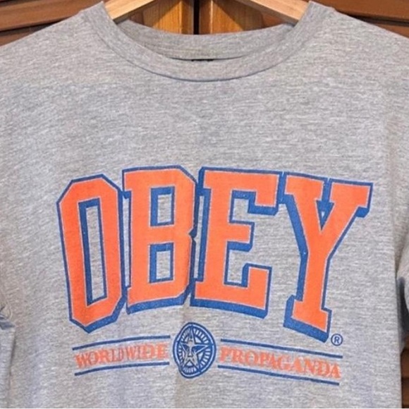 Obey Gray and Orange Short Sleeve Tee - Picture 9 of 9